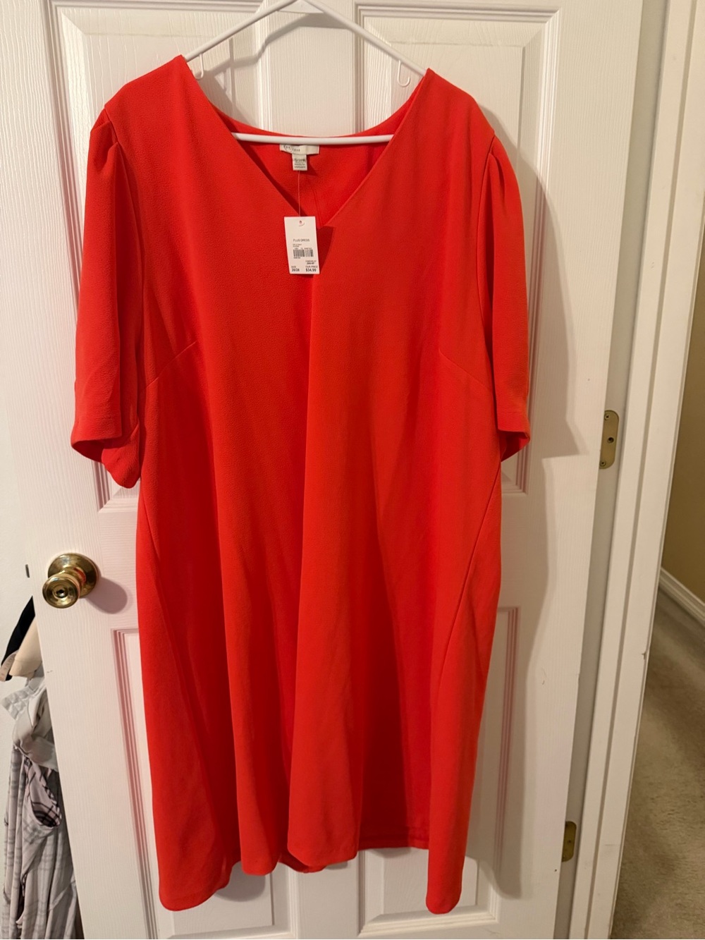 Cato V-Neck Midi Dress - Peach/Coral Color
